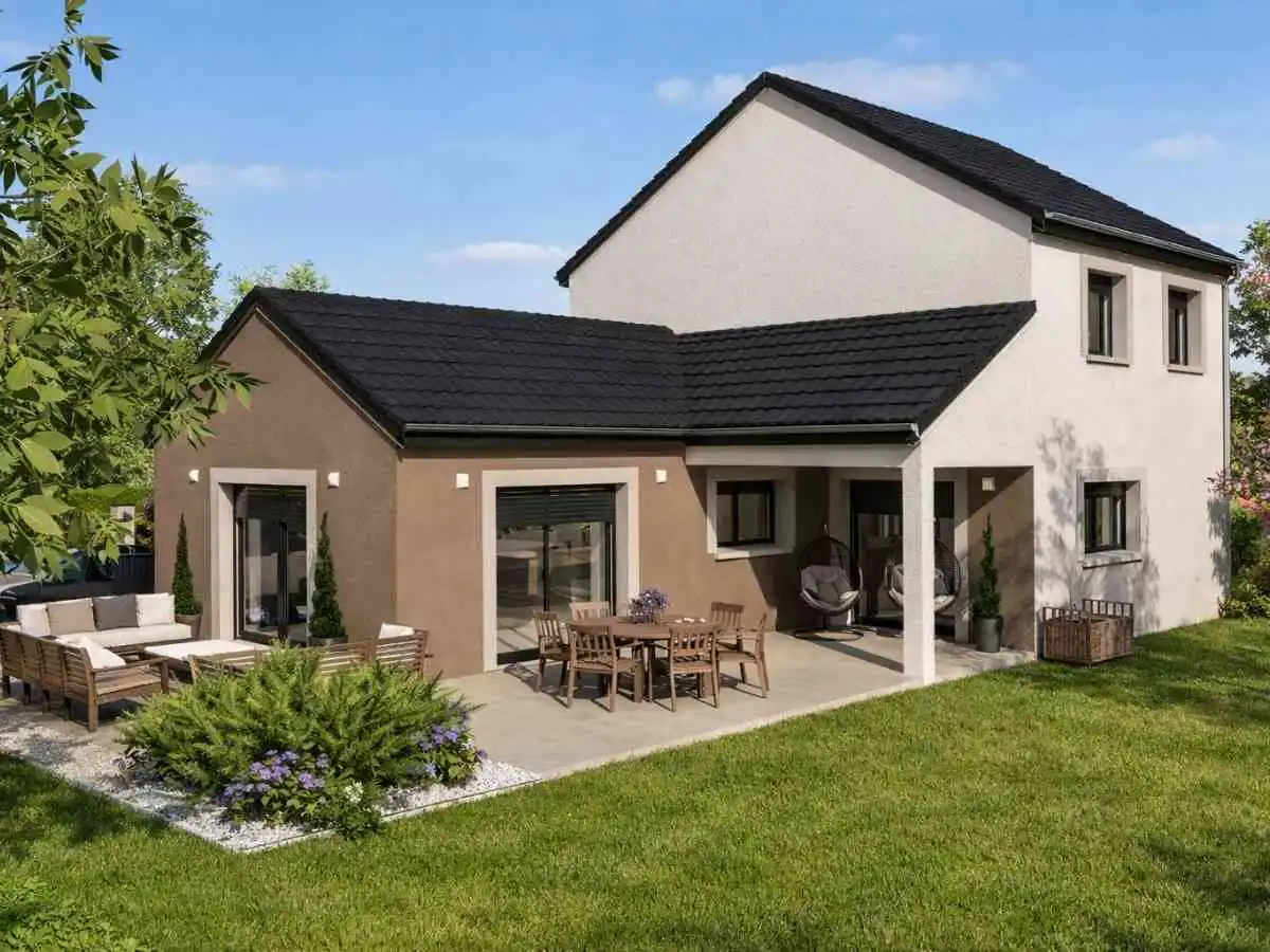 Bronzite maison en L étage plan