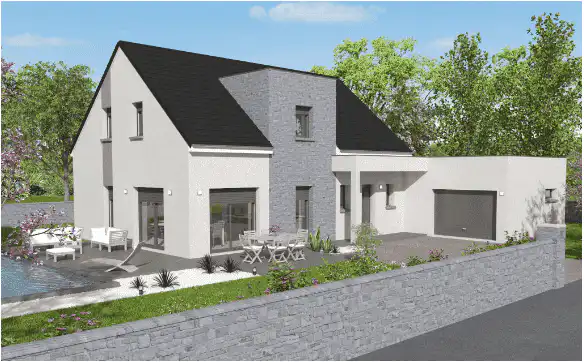 Maison avec façade en pierre