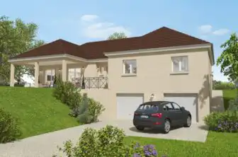 Maison en pente sous sol double garage