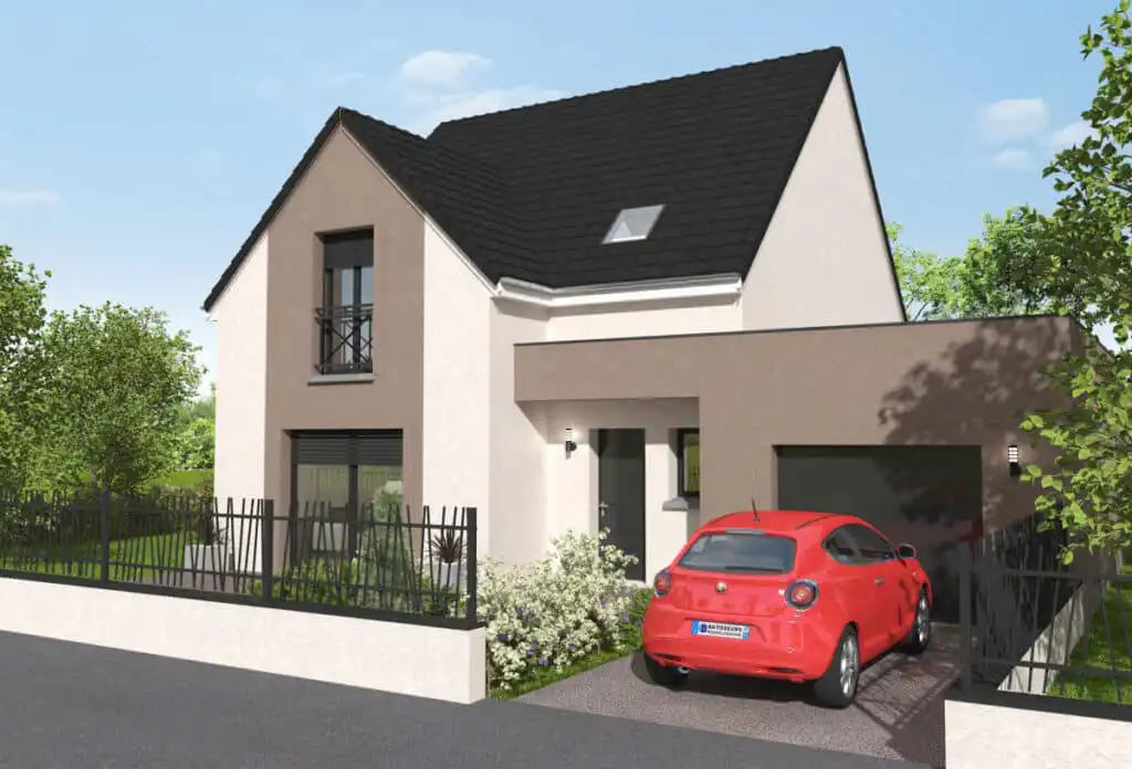 Maison moderne avec semi toit-plat