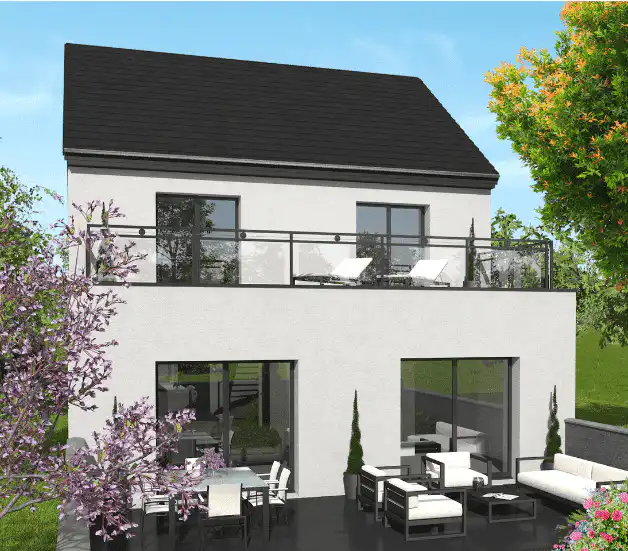 Maison avec toit terrasse