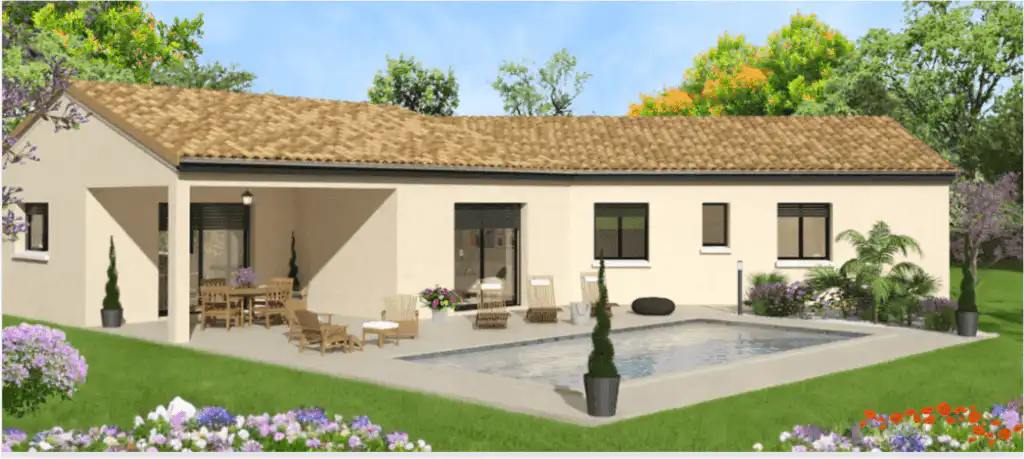 Maison plain pied avec pergola