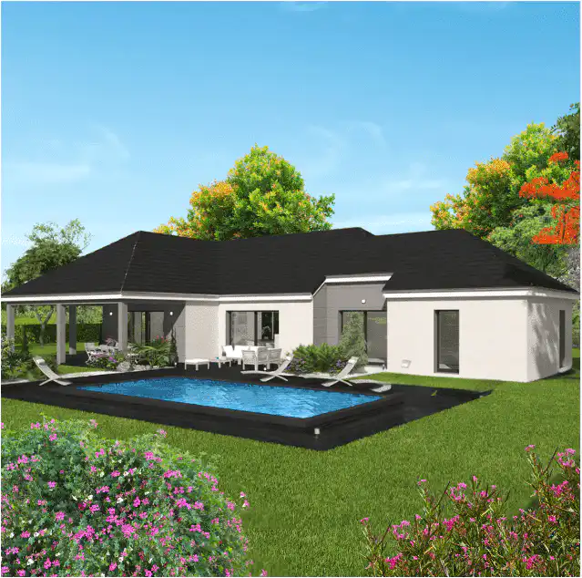 Maison moderne terrasse couverte